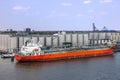 Tanker port terminal and cargo ship, Rotterdam, Netherlands