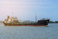 Industrial oil and chemical commercial tanker ship Royalty Free Stock Photo