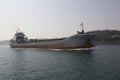 Tanker ship passing at the Bosphorus strait, Turkey