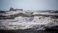 Tanker ship at sea during a storm Royalty Free Stock Photo