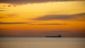 Tanker ship at sunset Royalty Free Stock Photo