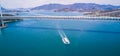 Tanker Ship Under Shikoku Suspension Bridge Royalty Free Stock Photo