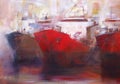 Tanker ships, modern handmade paintings