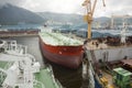 Tanker in shipyard Royalty Free Stock Photo