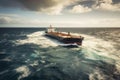 Tanker transporting oil or liquefied gas on the high seas, AI Generated