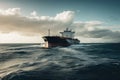 Tanker transporting oil or liquefied gas on the high seas, AI Generated