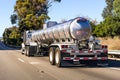 Tanker truck driving on the freeway Royalty Free Stock Photo