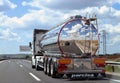 Tanker truck with mirror like tank. Royalty Free Stock Photo