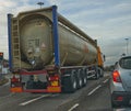 Tanker truck at traffic lights