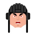 Tankman angry emoji. Russian soldier evil emotion avatar. Tankma