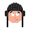 Tankman confused oops emoji. Russian soldier perplexed emotion a