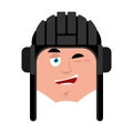 Tankman wink emoji. Russian soldier merry emotion avatar. Tankma