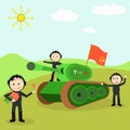 Tankmen on the 9th of May. Royalty Free Stock Photo
