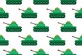 Tanks cartoon background, seamless pattern, vector illustration.