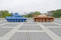 Tanks with the connected trunks in Kiev Royalty Free Stock Photo