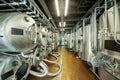 Tanks in microbrewery on both Royalty Free Stock Photo