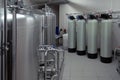 Tanks in microbrewery Royalty Free Stock Photo