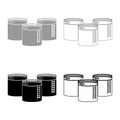 Tanks with oil storage set icon grey black color vector illustration image solid fill outline contour line thin flat style Royalty Free Stock Photo