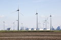 Tanks for oil storage and windmills, Groningen, Netherlands