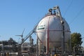 Tanks and pipes in the chemical industries of Air Products in the Botlek Harbor in Rotterdam. Royalty Free Stock Photo