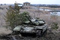 Tanks on the Ukrainian front line conflict military