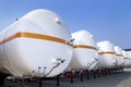 Tanks under blue sky