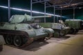 Tanks and vehicles of the Second World War in the Museum of military equipment in Central Russia.