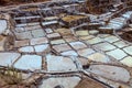 The tanks for water evaporation in order to obtain a salt Salinas - Peru