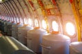 Tanks with water at the portholes, for test flights in aircraft prototypes.