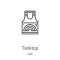 tanktop icon vector from lgbt collection. Thin line tanktop outline icon vector illustration. Linear symbol for use on web and