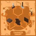 Tanner color concept isometric icons