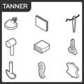 Tanner outline isometric icons