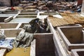 Tanneries in Marrakesh, Morocco, North Africa Royalty Free Stock Photo
