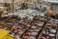 Tannery in ancient Fez, Morocco Royalty Free Stock Photo