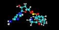 Tannic acid molecular structure isolated on black