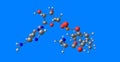 Tannic acid molecular structure isolated on blue