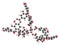 Tannic acid molecule one isomer shown. Type of tannin.