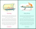 Tanning and Body Wrap Web Posters in Spa Salon Royalty Free Stock Photo