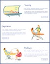 Tanning Spa Salon Procedures Pedicure Set Vector Royalty Free Stock Photo