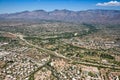 Tanque Verde Creek and the Santa Catalina Mountains Royalty Free Stock Photo