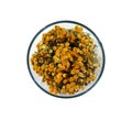 Tansy in glasswares on a white Royalty Free Stock Photo