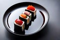 Tantalize Your Taste Buds: Close-up Shot of a Picture-Perfect Sushi Roll with Exquisite Presentation and Savory Flavors with Royalty Free Stock Photo