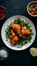 Tantalizing chicken tikka on a pristine white plate