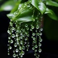 A tantalizing close-up shot of a String of Pearls plant by AI generated