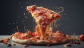 Delicious pepperoni pizza: Temptation in Abstract Composition. Generative Ai