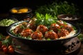 Tantalizing meatballs drenched in a spicy tomato sauce, served in a comforting bowl