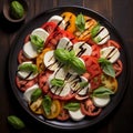 Epicurean Delight: Sumptuous Caprese Creation Royalty Free Stock Photo