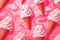 Tantalizing Red ice cream background. Generate Ai