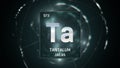 Tantalum as Element 73 of the Periodic Table 3D illustration on green background Royalty Free Stock Photo