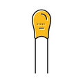 tantalum capacitor electronic component color icon vector illustration